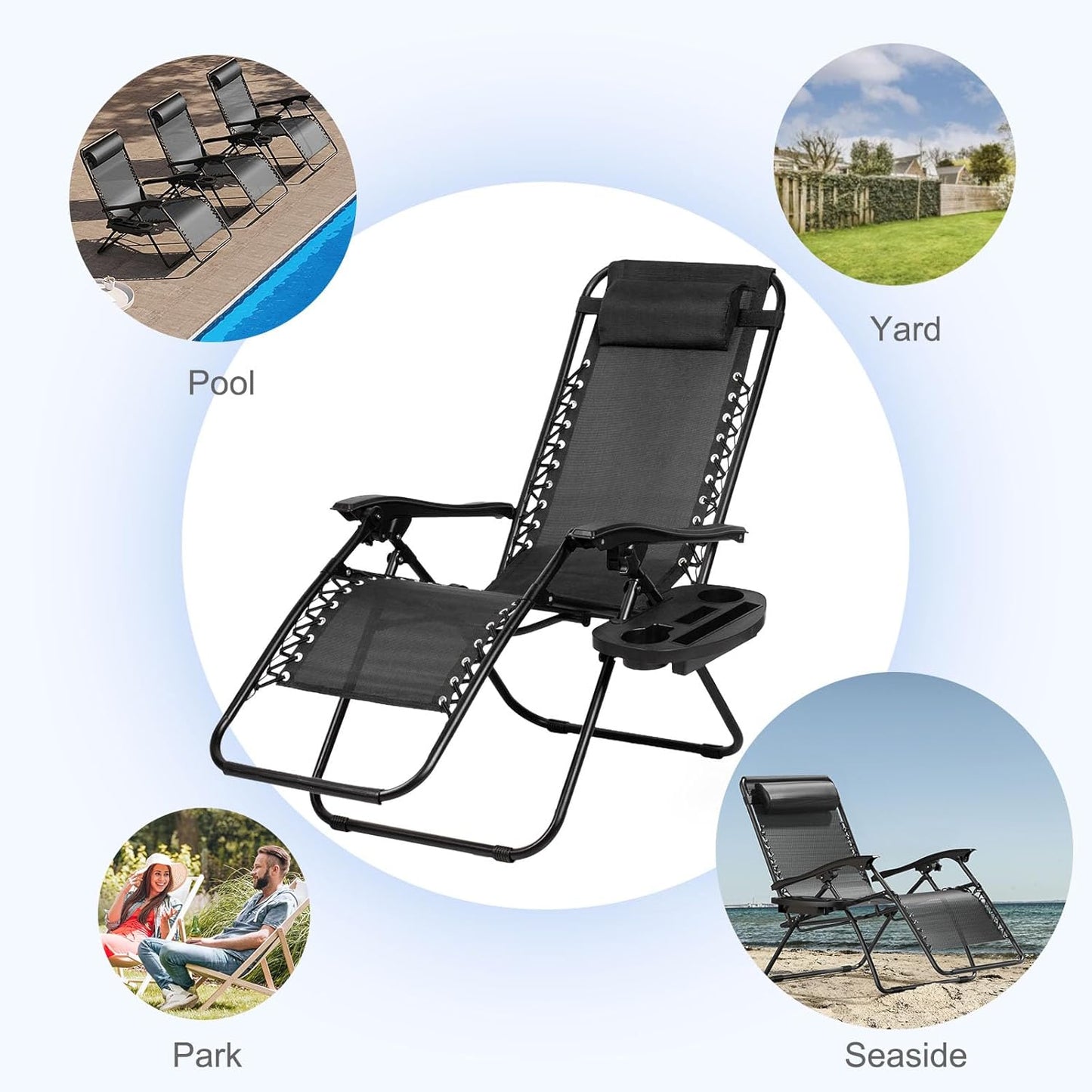 Feel Weightless Comfort Anywhere – Set of 2 Zero Gravity Lounge Chairs